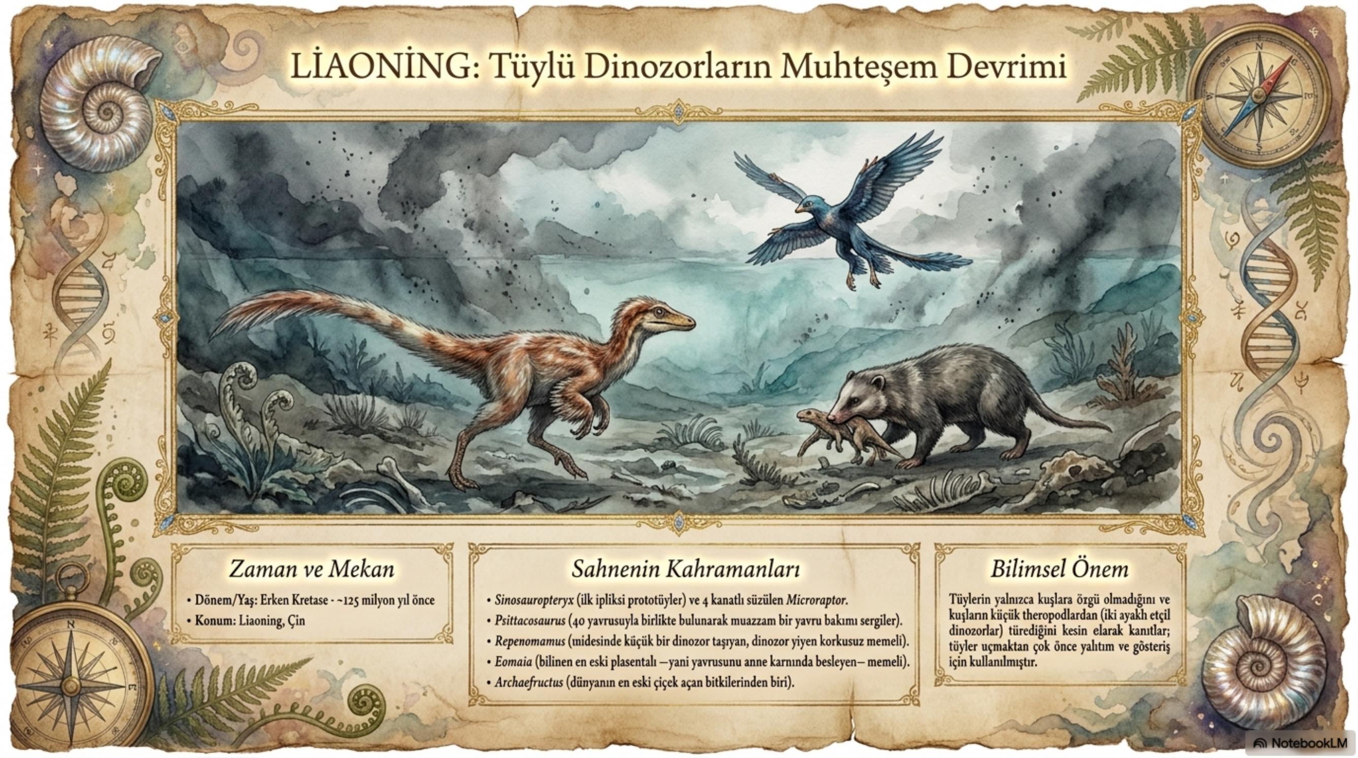 Tüylü Dinozorlar & Çiçekler — slayt 2